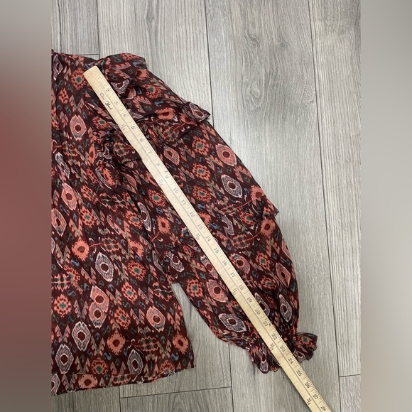 Ulla Johnson Miray Silk Chiffon Blouse in Garnet Size 6 - Picture 8 of 12